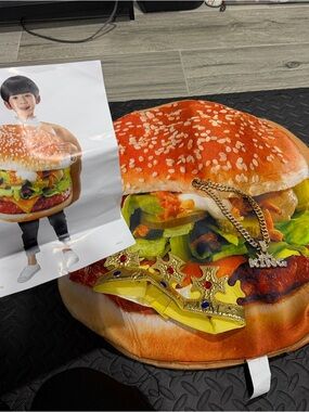 Kids Novelty Burger Costume Hat - Orange and Green